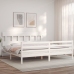 Estructura cama de matrimonio con cabecero madera maciza blanco