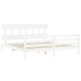 Estructura cama de matrimonio con cabecero madera maciza blanco
