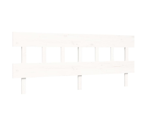 Estructura cama de matrimonio con cabecero madera maciza blanco
