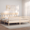 Estructura de cama con cabecero madera maciza 200x200 cm