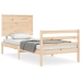 Estructura de cama individual con cabecero madera maciza