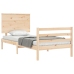 Estructura de cama individual con cabecero madera maciza