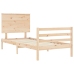 Estructura de cama individual con cabecero madera maciza