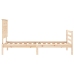 Estructura de cama individual con cabecero madera maciza