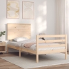 Estructura de cama con cabecero madera maciza