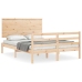 Estructura de cama con cabecero madera maciza 140x190 cm