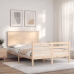 Estructura de cama con cabecero madera maciza 140x190 cm