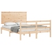 Estructura de cama con cabecero madera maciza 140x190 cm