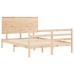 Estructura de cama con cabecero madera maciza 140x190 cm