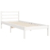 Estructura de cama con cabecero madera maciza blanco 90x200 cm