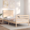 Estructura de cama con cabecero madera maciza 100x200 cm