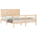 Estructura de cama de matrimonio con cabecero madera maciza