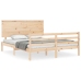 Estructura de cama con cabecero madera maciza 160x200 cm