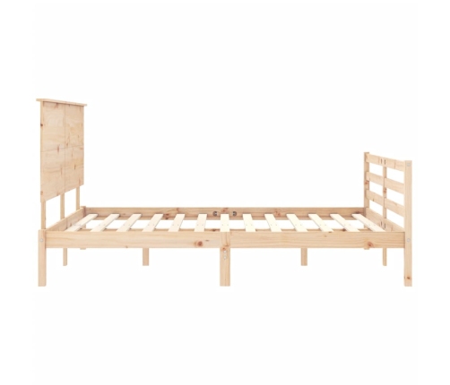 Estructura de cama con cabecero madera maciza 160x200 cm