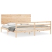 Estructura de cama de matrimonio con cabecero madera maciza