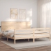 Estructura de cama de matrimonio con cabecero madera maciza