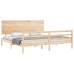 Estructura de cama de matrimonio con cabecero madera maciza