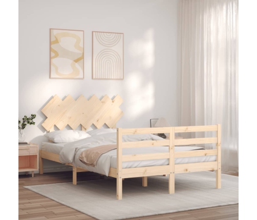 Estructura de cama de matrimonio con cabecero madera maciza