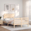 Estructura de cama de matrimonio con cabecero madera maciza