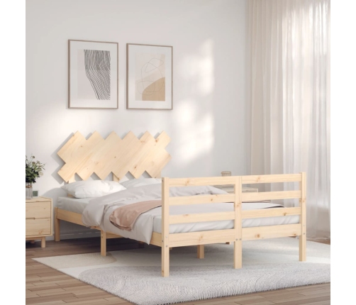 Estructura de cama de matrimonio con cabecero madera maciza