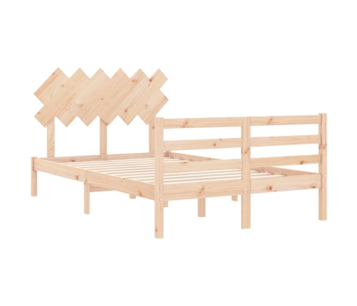 Estructura de cama de matrimonio con cabecero madera maciza