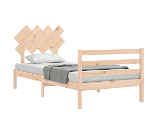 Estructura de cama con cabecero madera maciza 100x200 cm