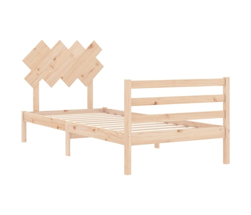 Estructura de cama con cabecero madera maciza 100x200 cm