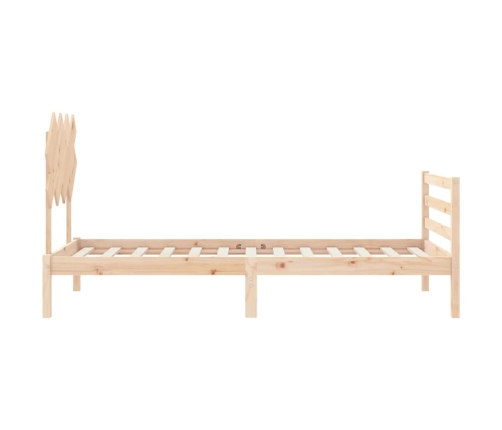 Estructura de cama con cabecero madera maciza 100x200 cm