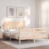 Estructura de cama de matrimonio con cabecero madera maciza