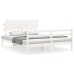 Estructura de cama con cabecero madera maciza blanco 160x200 cm