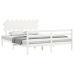 Estructura de cama con cabecero madera maciza blanco 160x200 cm