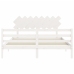Estructura de cama con cabecero madera maciza blanco 160x200 cm