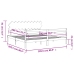 Estructura de cama con cabecero madera maciza 200x200 cm