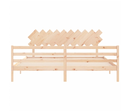Estructura de cama con cabecero madera maciza 200x200 cm