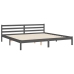 Estructura de cama con cabecero madera maciza gris 200x200cm