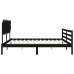 Estructura de cama con cabecero madera maciza negro 200x200 cm