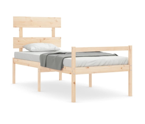 vidaXL Cama para personas mayores con cabecero madera maciza