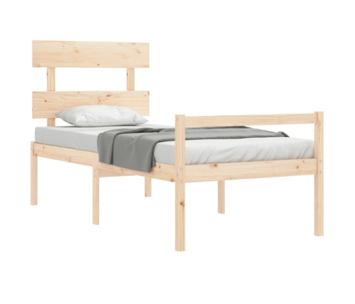 vidaXL Cama para personas mayores con cabecero madera maciza