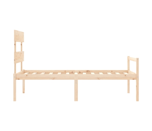 vidaXL Cama para personas mayores con cabecero madera maciza