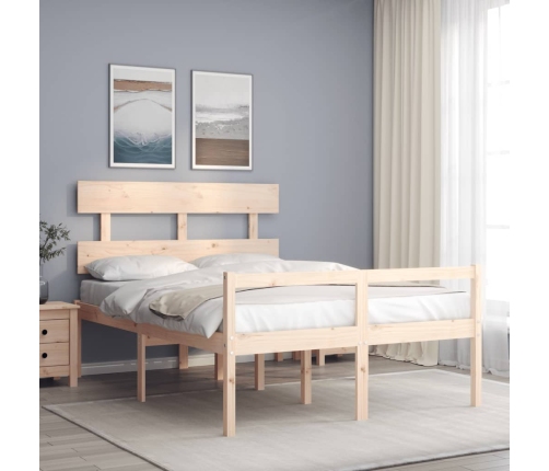 Cama de matrimonio personas mayores con cabecero madera maciza