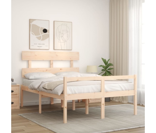 Cama para personas mayores con cabecero madera maciza