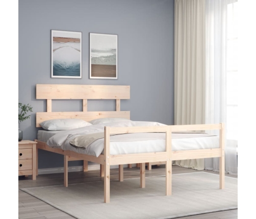 Cama para personas mayores con cabecero madera maciza