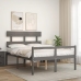 Cama para personas mayores con cabecero madera maciza gris