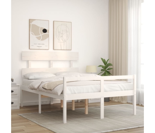 Cama para personas mayores con cabecero madera maciza 140x190cm