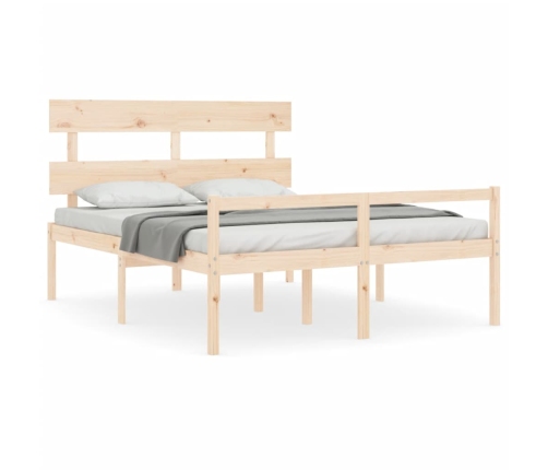 Cama de matrimonio para personas mayores cabecero madera maciza