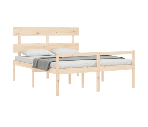 Cama de matrimonio para personas mayores cabecero madera maciza