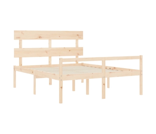 Cama de matrimonio para personas mayores cabecero madera maciza