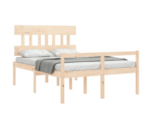 vidaXL Cama de matrimonio personas mayores con cabecero madera maciza