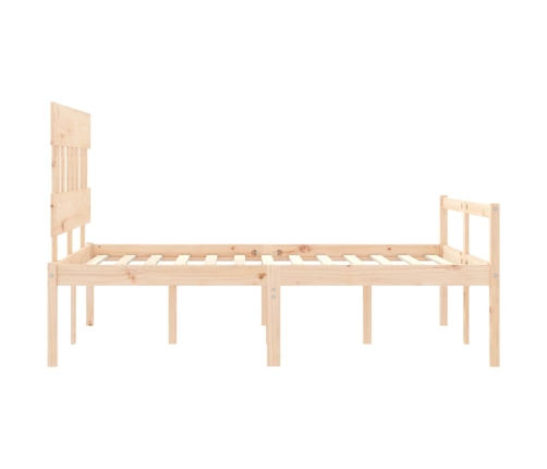 vidaXL Cama de matrimonio personas mayores con cabecero madera maciza