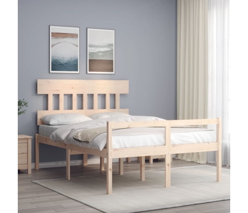 vidaXL Cama de matrimonio personas mayores con cabecero madera maciza